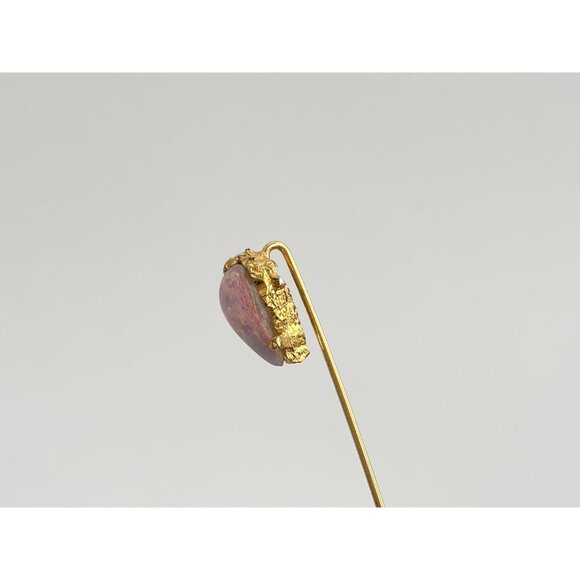 Faux Opal & Resin Gold Toned Classic Vintage Stick Pin | Hat Pin | Lapel Pin - Picture 4 of 10